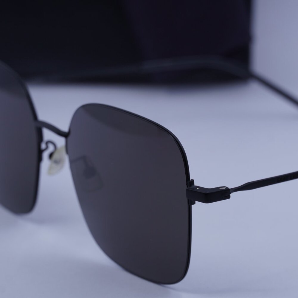 Saint Laurent SL410 WIRE 002 Square Sunglasses - Black - Picture 6 of 9